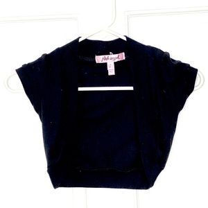 Pink Angel Girls Black Cropped Over Shirt 6X